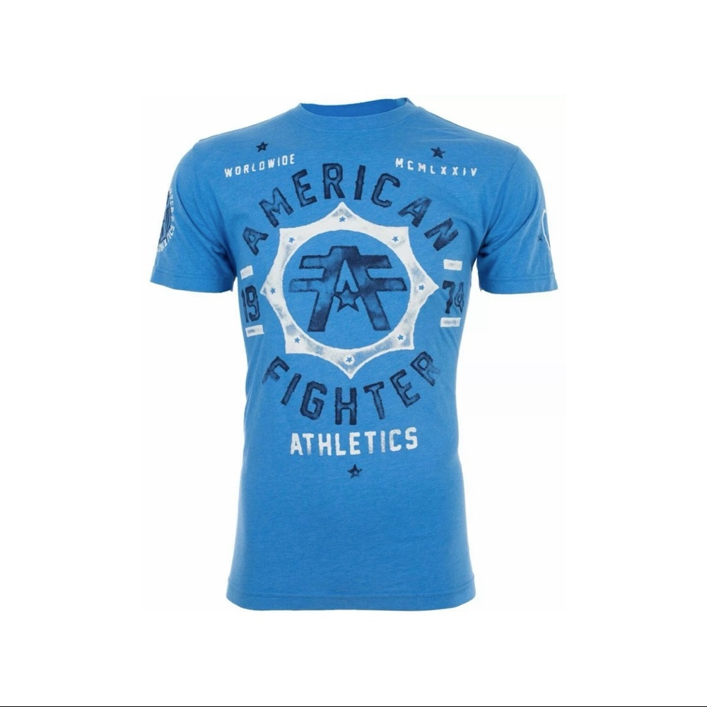 AMERICAN FIGHTER North Carolina Blue Athletic Fit Men Crewneck T-shirt L-3XL NWT - Picture 2 of 10